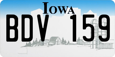 IA license plate BDV159