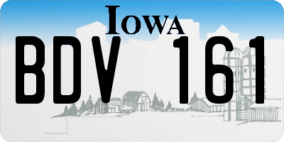 IA license plate BDV161