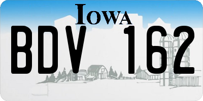 IA license plate BDV162