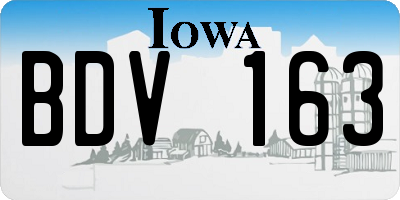 IA license plate BDV163