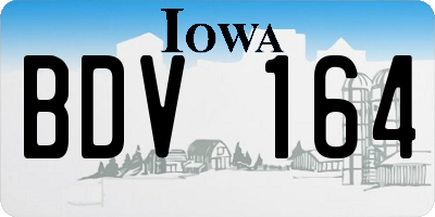 IA license plate BDV164