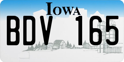 IA license plate BDV165