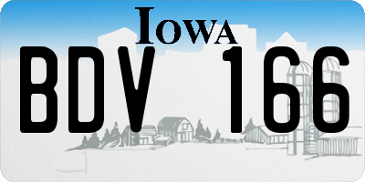 IA license plate BDV166
