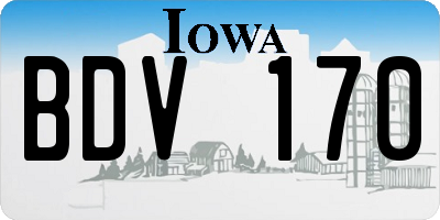 IA license plate BDV170