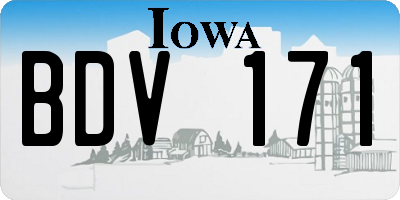 IA license plate BDV171