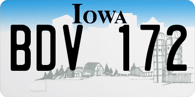 IA license plate BDV172