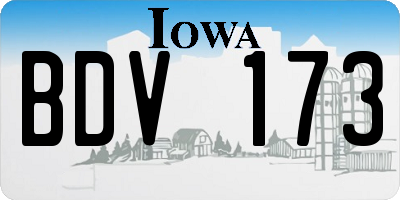 IA license plate BDV173