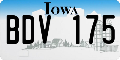 IA license plate BDV175