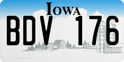 IA license plate BDV176