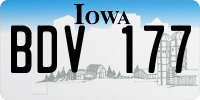 IA license plate BDV177