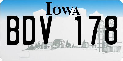 IA license plate BDV178
