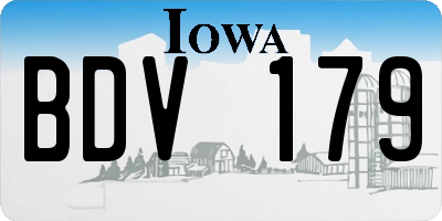 IA license plate BDV179