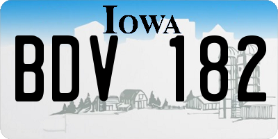 IA license plate BDV182