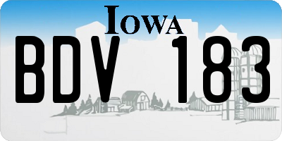 IA license plate BDV183