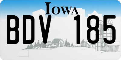 IA license plate BDV185