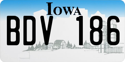 IA license plate BDV186