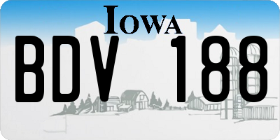 IA license plate BDV188
