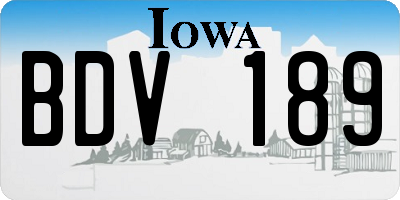 IA license plate BDV189