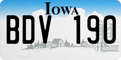 IA license plate BDV190