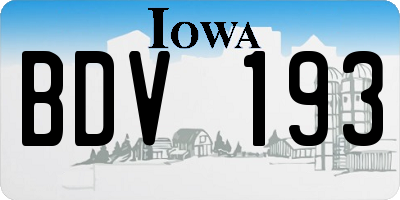IA license plate BDV193