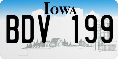 IA license plate BDV199