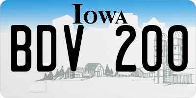 IA license plate BDV200