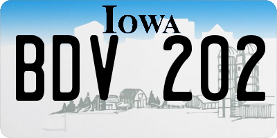 IA license plate BDV202