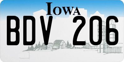 IA license plate BDV206