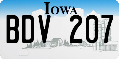 IA license plate BDV207