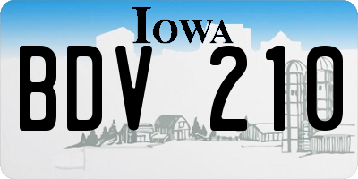 IA license plate BDV210