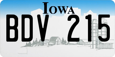 IA license plate BDV215