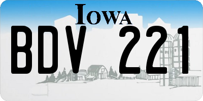 IA license plate BDV221