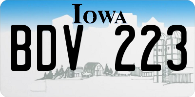 IA license plate BDV223