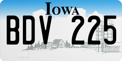 IA license plate BDV225