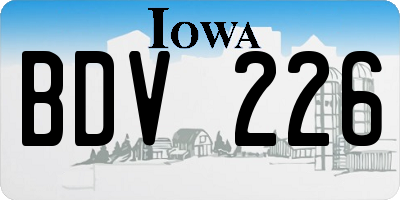 IA license plate BDV226