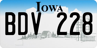 IA license plate BDV228