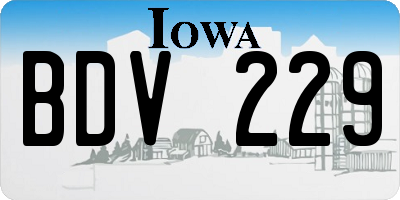 IA license plate BDV229