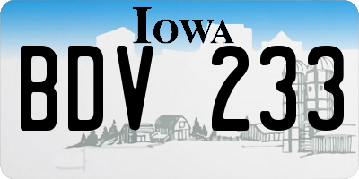 IA license plate BDV233