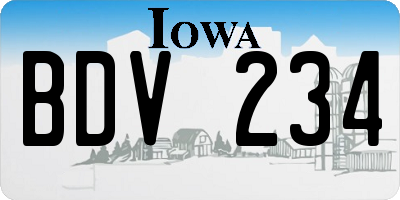 IA license plate BDV234