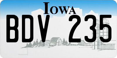 IA license plate BDV235