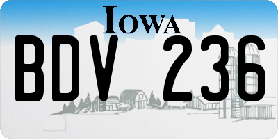 IA license plate BDV236