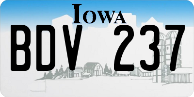 IA license plate BDV237