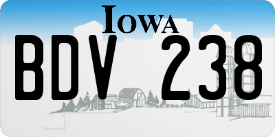 IA license plate BDV238
