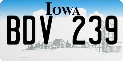 IA license plate BDV239