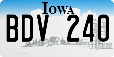 IA license plate BDV240
