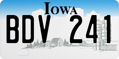 IA license plate BDV241