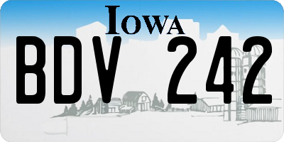 IA license plate BDV242