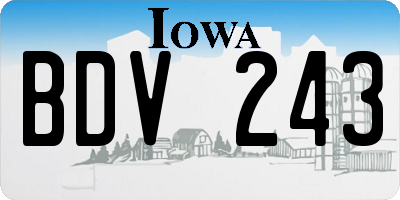 IA license plate BDV243