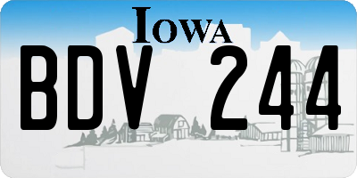 IA license plate BDV244