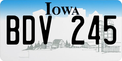 IA license plate BDV245